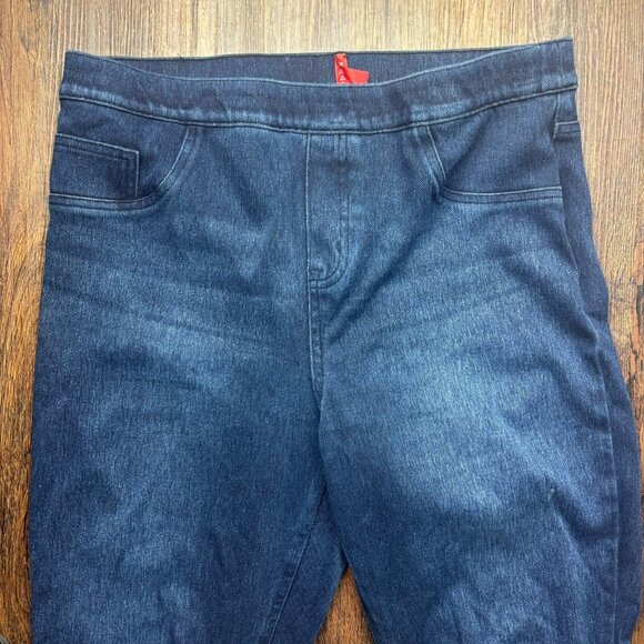 Spanx Pull On Skinny Jeans Distressed Dark Wash Women’s Size Size XL - Picture 3 of 10